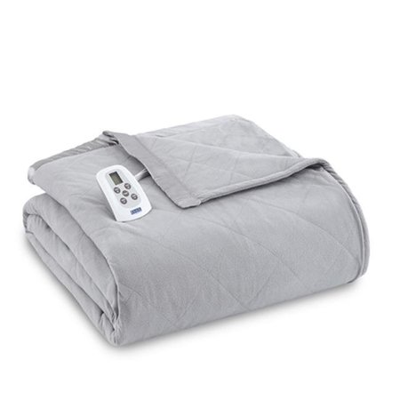 SHAVEL Shavel EBFLGRS Micro Flannel Full Greystone Electric Heated Comforter & Blanket EBFLGRS